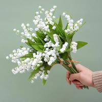 Flores Artificiales Blanca Letra Bellflower Falsas Plásticas Hechas a Mano Decoración De Hogar Para Casamiento Fiesta Boda Novia Portando Bouquet - details 0