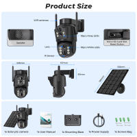Cámara De Seguridad Exterior Imou 8MP Dual Lens PTZ Con Pantalla Solar PIR Detecta Humanos CCTV Vigilancia WiFi IP Para IOS Y Android - details 1
