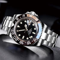 Reloj Automático NH34A 20ATM Impermeable 40mm Dial Negro GMT Correa De Acero Pulido Bucle Rotatorio De 120 Clicks Para Hombres - details 0