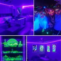 Tira De Luces LED UV Azul 16.4 Pies/5 Metros 12VDC SMD3528 300 LEDs UV No Impermeable Fijaciones De Luz Negra - details 6
