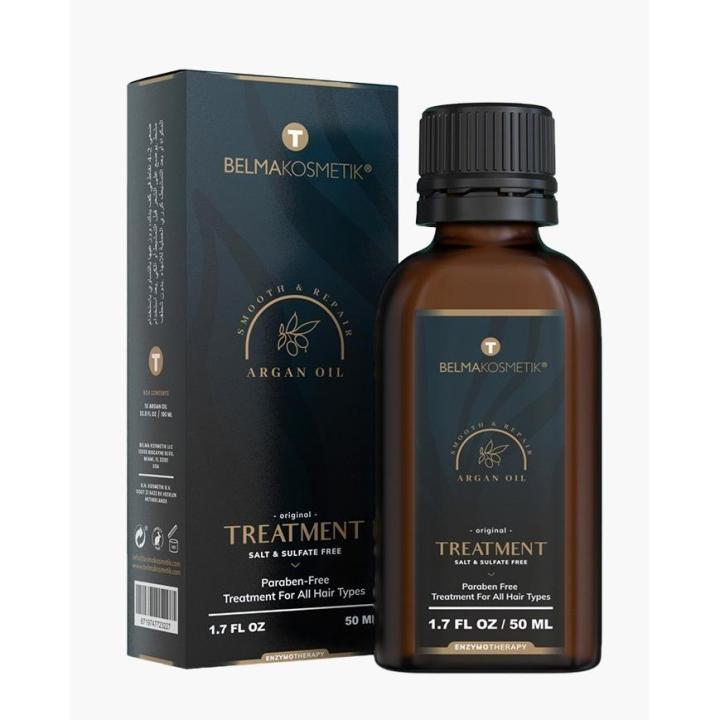 Aceite de argán Belma Kosmetik 50 ml - Tratamiento capilar antifrizz para cabello sedoso e hidratado. Devuelve la magia, elimina encrespamiento, aporta brillo y suavidad. Proporciona cabello grueso y brillante. Repara el cabello dañado.