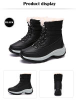 Botas De Mujer Impermeables Con Plataforma Para Invierno 2023 Botas De Tobillo Con Peluche Aislante Botas De Nieve Para Exterior - details 13