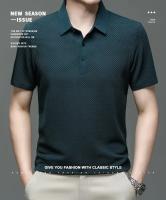 Camisa Polo Para Hombre Verano Manga Corta Seda Helada Fresca Y Transpirable Antisudoración Estilo Casual Negocios - details 1