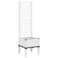 vidaXL Jardinera con enrejado PP 40x40x142 cm Color Gris,  Gris claro,  Negro y mas - details 1