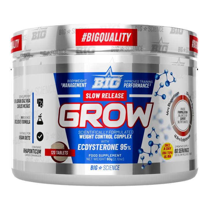 SLOW RELEASE REAL GROW (120TAB) - Big / Liberación Lenta  Ganancia muscular  Aumenta la fuerza