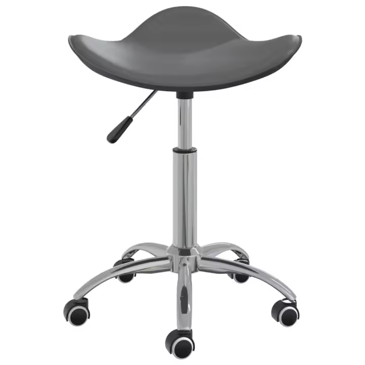 Silla de oficina de cuero sintético gris - 1