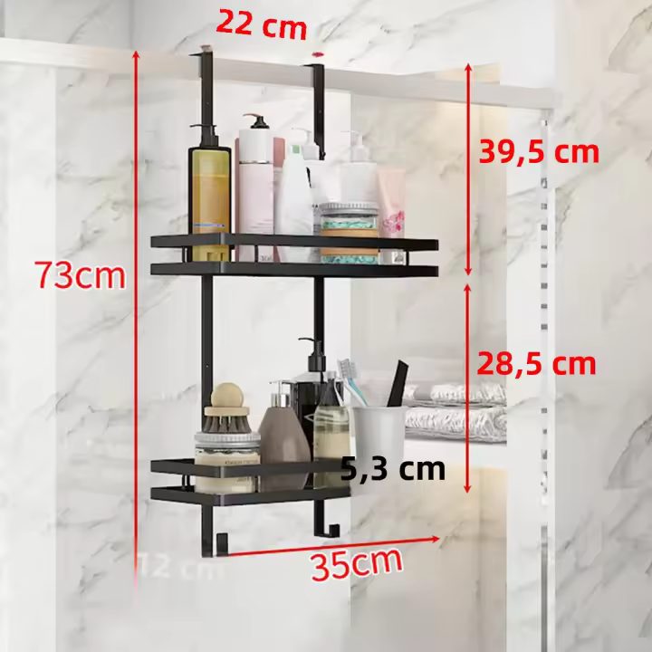 Caddy De Ducha De Acero Inoxidable Organizador De Baño Estante De Almacenamiento Para Shampoo Soporte De Repisa Colgante Sin Clavos Para El Baño - 1