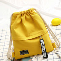 Mochila De Lona Para Escuela Con Cordones Doble Hombro Mochila Casual Para Hombres Y Mujeres Bolsa De Viaje Portátil Con Bolsillo - details 4
