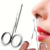 Tijeras De Cejas Y Barba De Acero Inoxidable Para Peinado Facial Tamaño Compacto Para Hombres Y Mujeres Uso En Cejas Nariz Y Barba - details 0
