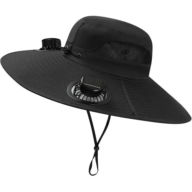 Ventilador al Aire Libre, sombrero solar transcurre, Carga USB, sombrero solar transperable, convenient para los helbres, Mujeres, pesca en Aire Libre, camping y así sucesionalmente. - 1