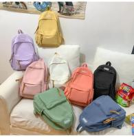 Mochila De Nylon Impermeable Para Adolescentes Mochila De Hombro Para Mujer Estilo Moda Escolar Negra Capacidad Baja Con Cierre De Cremallera - details 4