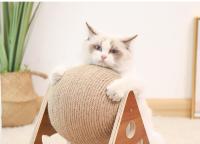 Juguete Para Gatos De Madera Con Pelota Y Pared De Rascado Para Uñas Duradero Plataforma De Subida Con Correa De Hemp Regalo Para Mascotas - details 7