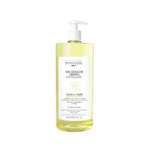 BYPHASSE GEL DUCHA DERMO MICELAR MONOI 1L formulado para pieles normales y secas. - 1