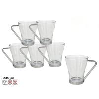 Gissed Set de 6 Tazas de Café de Cristal de 230ml con Asa Metálica - NO Aptas para Lavavajillas - details 2