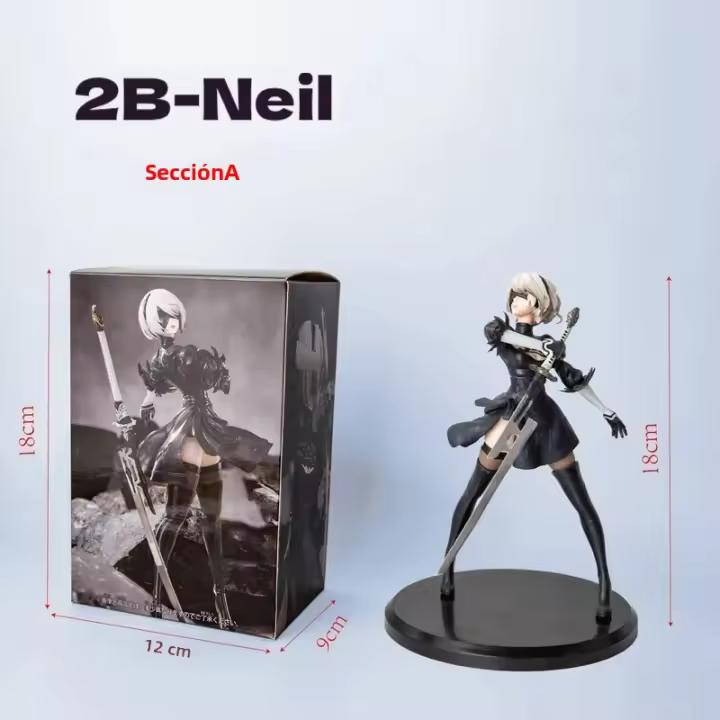 Figura De Acción Anime Nier:Automata Yorha No. II Model B Gk 18cm Estatua Coleccionable De 2b Decoración De Escritorio Regalo Para Adultos - 1