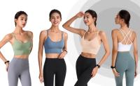 Deportivo De Mujer En Nylon Con Espalda Cruzada Y Aros Sin Costuras Almohadillado Para Gimnasio Yoga Correr Top Corto Transpirable - details 4