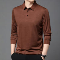 Camisa Polo Para Hombre De Color Sólido Casual Manga Larga Transpirable Cómoda Versátil Top Moda Negocios - details 14