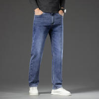 Nuevos Jeans Azules Para Hombre 5 Colores Talla Grande Algodón Elástico Estilo Recto Casual Comercio Pantalones De Denuim De Cintura Alta - details 3