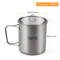 Lixada Taza De Agua Ultraligera De Titanio Con Manija Plegable Para Exteriores 300/350/550/650ml/750ml Ideal Para Picnics Y Uso En La Mesa - details 7