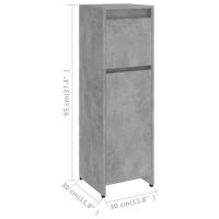 vidaXL Armario de baño contrachapada gris hormigón 30x30x95 cm - details 6