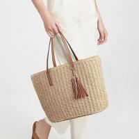 Women's Straw Bag | Medium Travel Straw Tote Handmade Summer Shoulder Bag - details 0