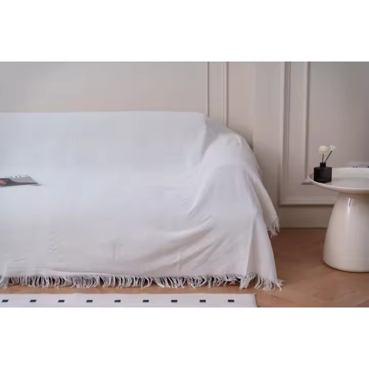 NEW & Almeritex 2000 Colcha Multiusos Sofa, Manta Foulard, Plaid para Cama, Cubresofa Cubrecama Marfil - 1