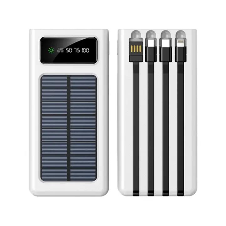 Cargador portátil Solar Power Bank 12000Mah/20000Mah  Gran Capacidad Incorporado 5 Salidas y 3 entradas Cable y Linterna Compatible con Todos los teléfonos Inteligentes y Dispositivos USB - 1