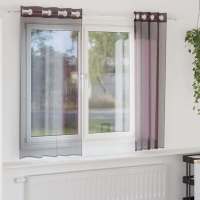 Cortinas de gasa con ojales vidaXL 2 uds 140x175 cm en color Verde manzana/Rosa/Amarillo y más | protección solar decorativa para ventanas hogar oficina dormitorio fácil de instalar - details 5