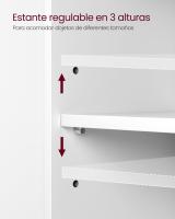 Mueble bajo lavabo para baño blanco, 3 cajones, 2 compartimentos, apto para lavabos de pie, con pedestal - details 6