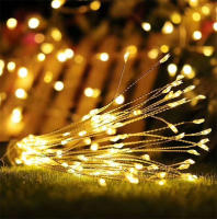 Decoraciones De Navidad Dandelion Fireworks Lamp Luces LED Cadena 200 LEDs Control Remoto 8 Modos Guirnalda De Navidad Multicolor - details 12
