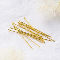 100pcs Alfileres De Cabeza Redonda Pintados De Oro 14K 18K 16-50mm Para Fabricación De Joyas Encuentros De Metal De Cobre Planos Con Ojo Suministros Para DIY - details 13