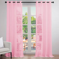 Vivid Torral - Pack 2 Visillos Confeccionados Translúcido Efecto Lino, Elegante, Decoración 140 x 260 cm (unidad) 8 Ojales/Argollas (Contiene 2 Unidades) - details 2