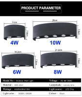 Lámpara De Pared LED Exterior 4/6/8/10 Luces De Parede Para Iluminación Hacia Arriba Y Abajo Decoración De Habitaciones Interior Jardín Calles Luz Solar Auto-contenida Moderna - details 7