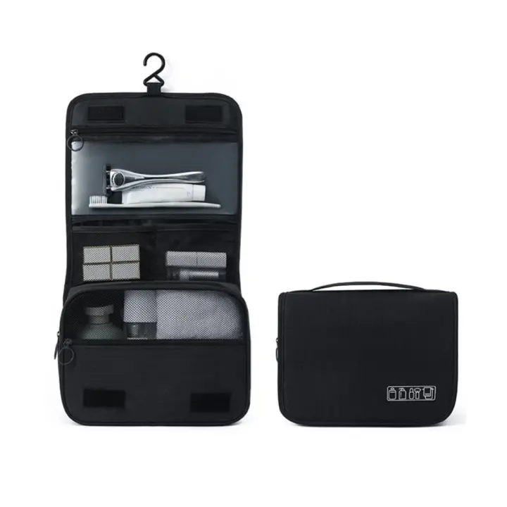 Portable Toiletry Washbag with Hanging Hook Waterproof Women Bathroom Cosmetic Storage Bag Large Capacity Travel Men Makeup Case - 1