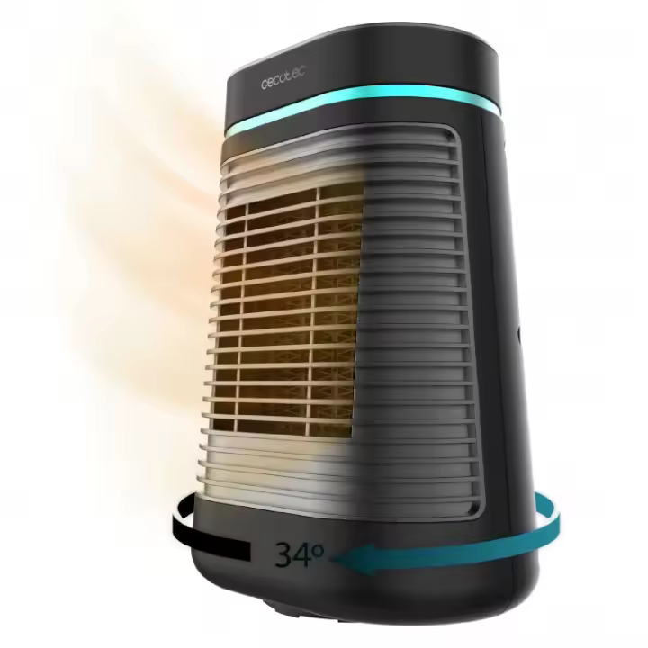 Cecotec Calefactor Cerámico de Sobremesa ReadyWarm 1550 Max Ceramic Rotate Black. 1500 W, Manual Oscilación - 1