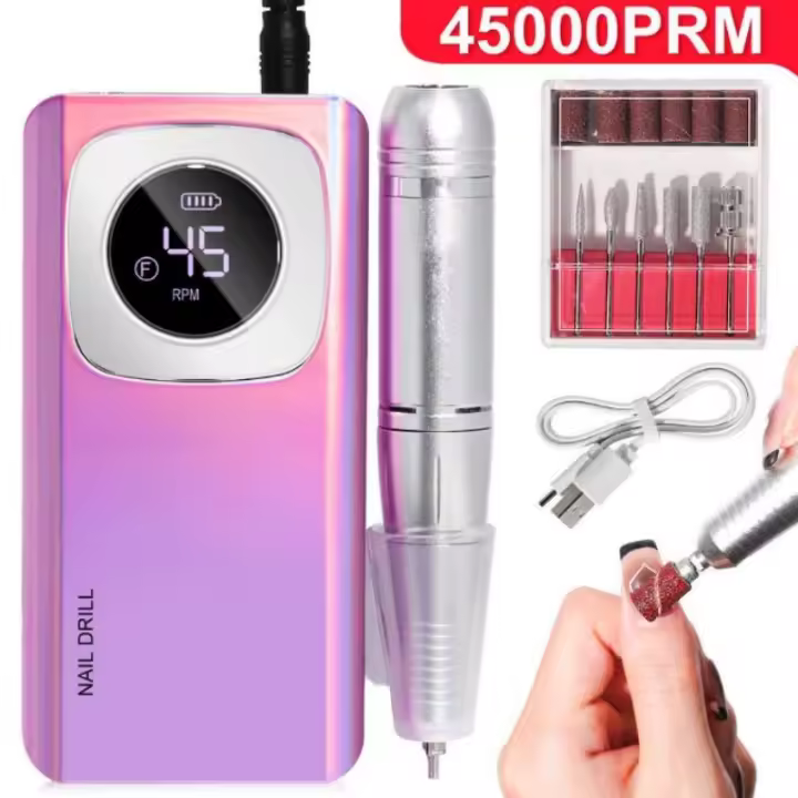 Máquina De Uñas Eléctrica Recargable Profesional 45000RPM Portátil Para Archivar Uñas De Acrílico Y Gel Eliminación De Uñas Postizas - 1