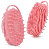 Cepillo De Ducha 2 En 1 Con Escobilla De Cerdas Y Esponja De Silicona Para Cuerpo Y Cuero Cabelludo Limpiador Exfoliante De Alta Calidad - details 0