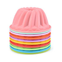 Molde De Pastel De Silicona De Grado Alimenticio 12pcs/set Copas De Muffin Redondas Multicolor Para Hornear Tamaño Random - details 5