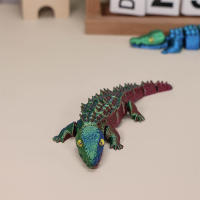 Decoración De Escritorio Miniatura De Cocodrilo Articular Móvil 3D Imprimido Animal Para Oficina Y Estudio Material Plástico - details 2