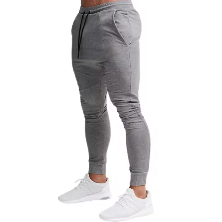 Mens Pants Jogging Elastic Waist Sweatpants Drawstring Sports Trousers - 1