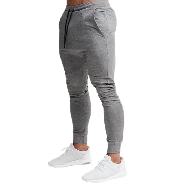 Mens Pants Jogging Elastic Waist Sweatpants Drawstring Sports Trousers - 1