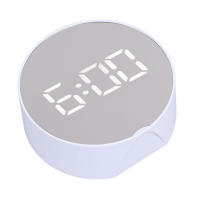 Reloj with Espejo Digital, Alarma, Pantalla Redonda Grande Blanca, Reloj LED portátil fácil de Ver para Oficina, dormitorio, Viajes W - details 0