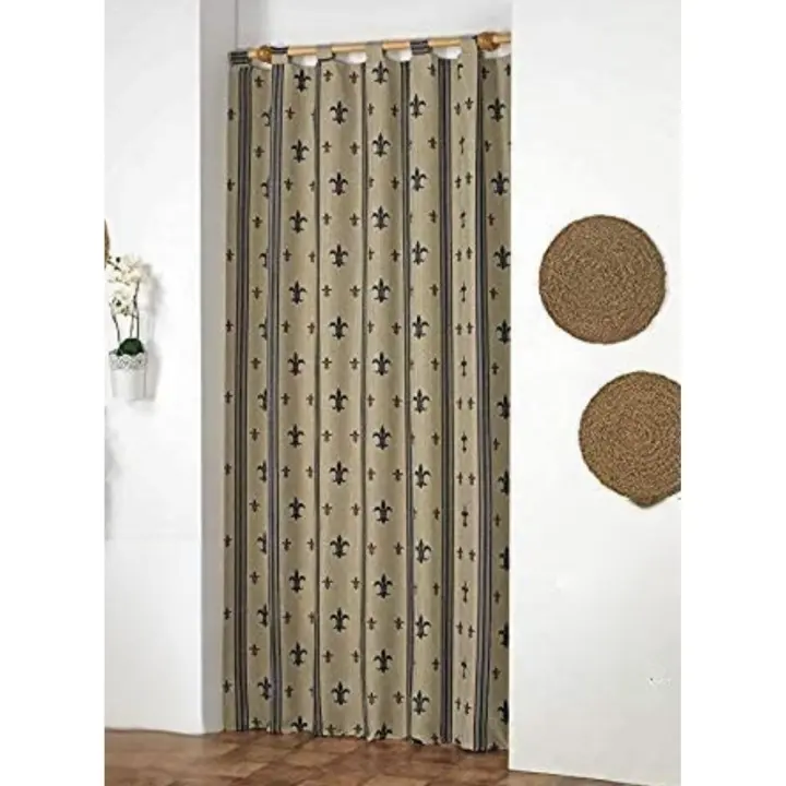 Cortina de Puerta Exterior Interior – Diseño Clásico Flor de Lys – Alta Calidad-140x260cm | Mercatienda.es - 1