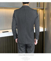 Traje Para Hombre Con Chaqueta Chaleco Y Pantalones Color Sólido Estilo Casual De Negocios Coreano Versátil Para Bodas Y Cuatro Estaciones - details 8
