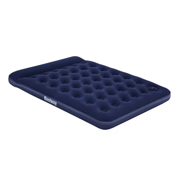 Bestway Colchón Hinchable de Aire Queen Bestway 203x152x28 cm Azul | Soporta hasta 300 kg | Colchoneta Camping | Almohada Integrada - 1