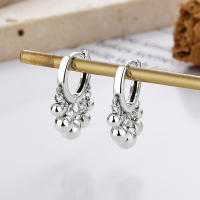 Pendientes de Plata de Ley S925 de estilo Korean, Creativos, Pequeños y frescos, with Borla, pendientes Pequeños de estilo fresco personalizados - details 3