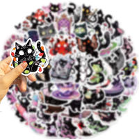 50PCS Pegatinas De Gato Negro Aesthetic Y Resistente Al Agua Para Botella De Agua Portátil Skateboard Y Teléfono Móvil - details 2