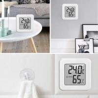 Mini Medidor De Temperatura Y Humedad Electrónico Blanco Con Pantalla De Rostro Sonriente Para Coche Y Refrigerador - details 0