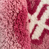 Alfombra Antideslizante Rosa Para Dormitorio Y Sala De Estar En Forma De Billetera Tejida a Mano Decoración De Entrada Para El Hogar Material Poliéster Lavable Mecánicamente - details 4