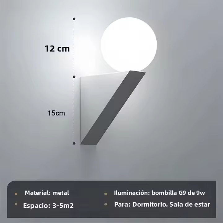 Lámparas De Pared LED G9 Para Dormitorio Luz Blanca Y Negra Con Vidrio Pulido Para Sala De Estar Pasillo Balcón Aisles Luz Diaria Moderna - 1